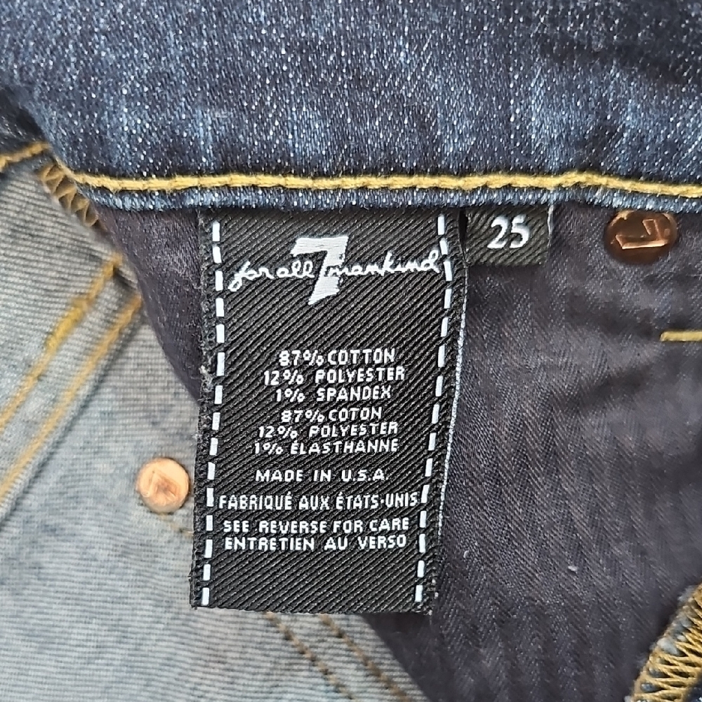 7 For All Mankind Indigo Denim Shorts - Picture 3 of 4